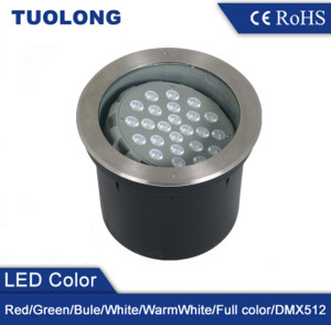 24W Buried Ground LED Garden Light RGB LED Inground Light with Beam Angle Adjustable